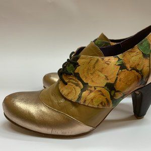 Altura Siete - Gold Woman Leather Shoes - Hand-Made In Mexico Size 7